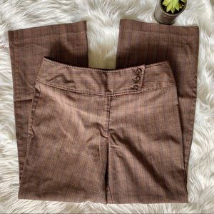 Requirements Brown Plaid Bootcut Slack Pants